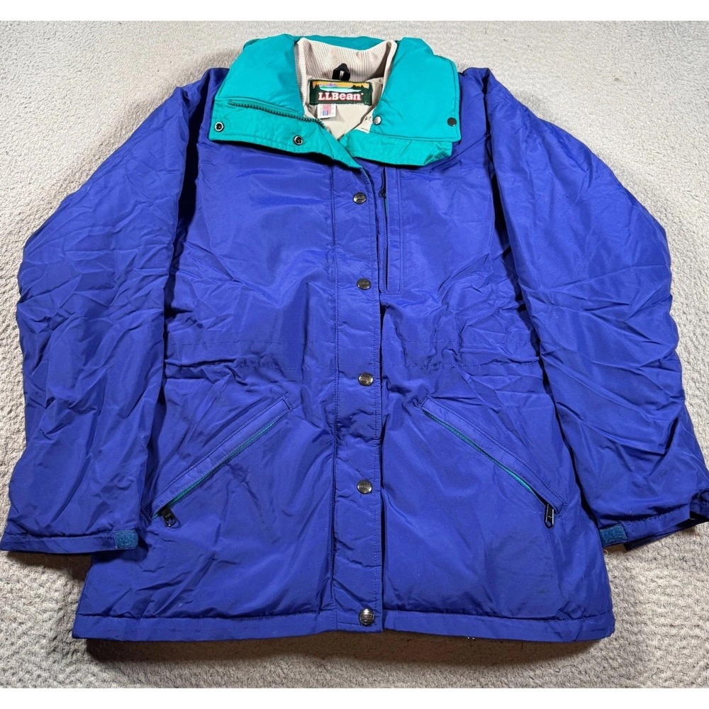 Vintage L.L. Bean Penobscot Parka Jacket Womens Medium‎ Blue Insulated Full Zip